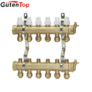 LB Guten haut 6 voies Pex Manifold laiton Radiant Plancher chauffant 3/4 bidon d&#39;eau